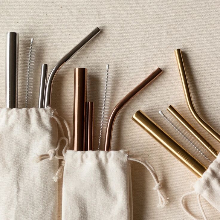 Pitillos en acero inoxidable x 3 und